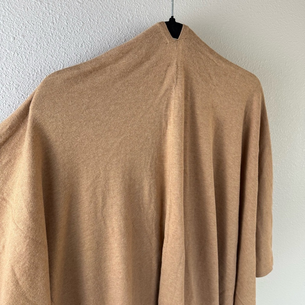 Minnie Rose Cotton Cashmere Topper Knit Cardigan Sweater Brown Sugar One Size - Picture 12 of 13